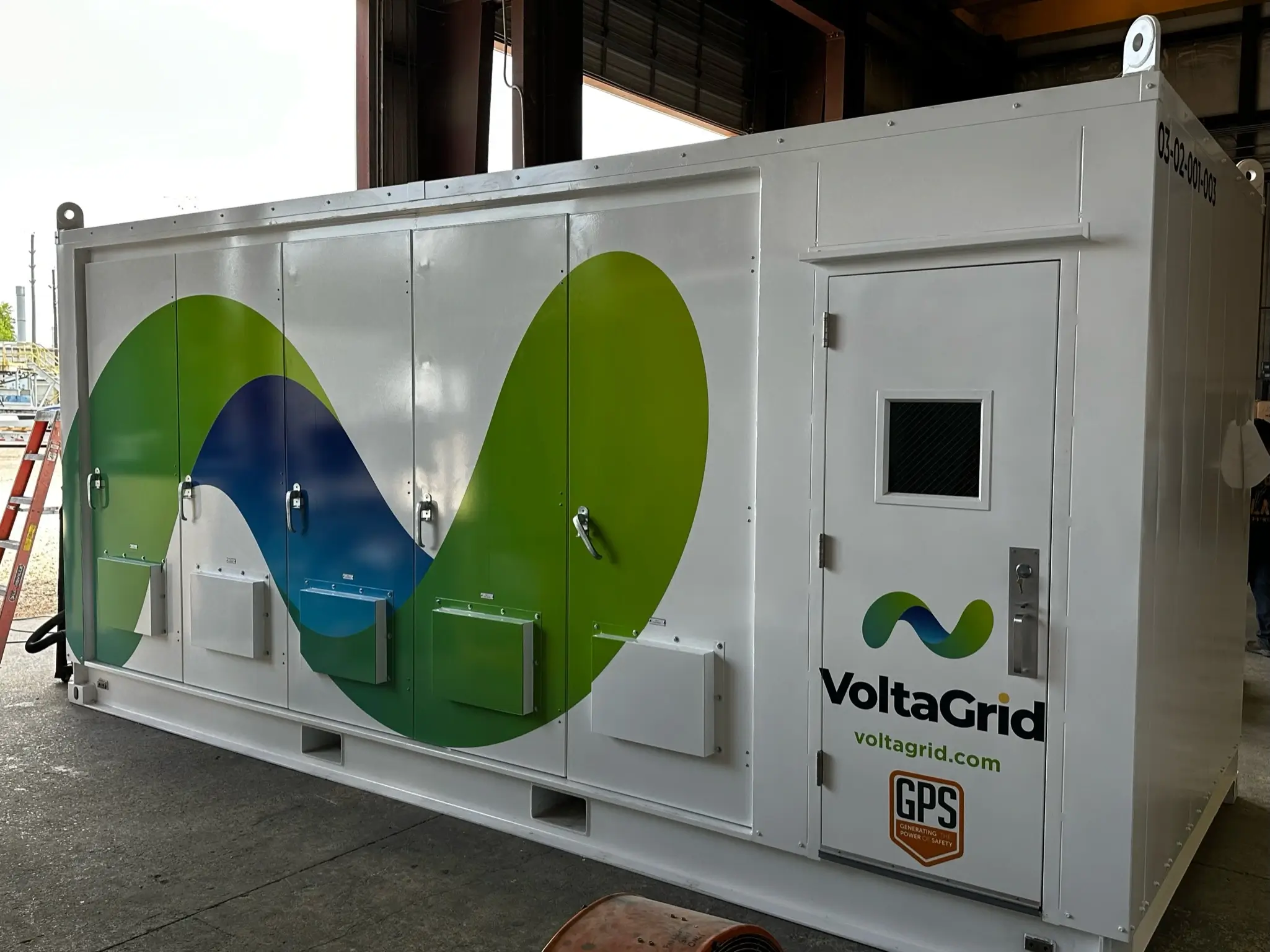 Mobile switchgear unit, showcased from both front and rear views